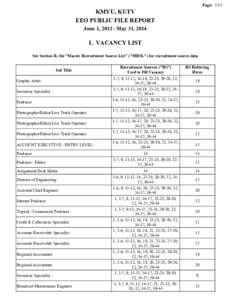 Page: 1/13  KMYU, KUTV EEO PUBLIC FILE REPORT June 1, [removed]May 31, 2014