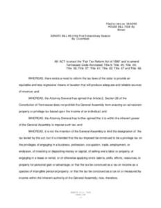 Filed for intro on[removed]HOUSE BILL 7038 By Brown SENATE BILL 48 of the First Extraordinary Session By Crutchfield