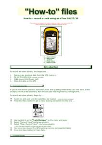 How to - record tracks with an eTrex