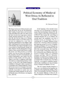 Orissa Review * June[removed]Political Economy of Medieval