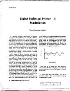 Jacob Gurin  Sigint Technical Primer-II Modulation The radio signal analyzed