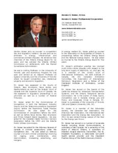 Gordon E. Kaiser, FCIArb Gordon E. Kaiser Professional Corporation 141 Adelaide Street West Toronto, Canada M5H 3L5 www.kaiserarbitration.com[removed]tel