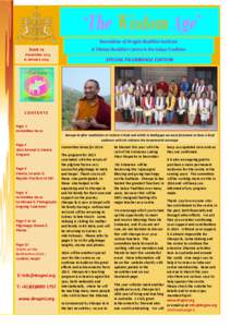 ‘The Wisdom Age’ Newsletter of Drogmi Buddhist Institute Issue 14 A Tibetan Buddhist Centre in the Sakya Tradition