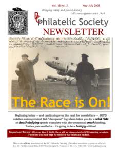 Royal Philatelic Society London / Collecting / Philately / Stamp collecting / MacRobertson Air Race