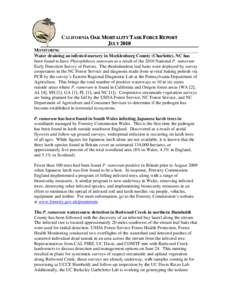 CALIFORNIA OAK MORTALITY TASK FORCE REPORT