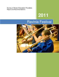 Survey of Music Education Providers Report and Recommendations 2011 Ravinia Festival