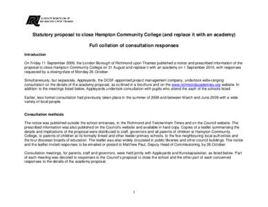 Closure proposal for Hampton Community College
