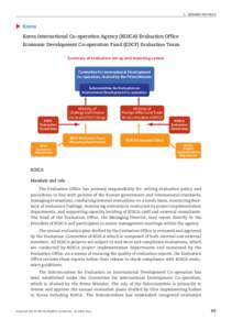 3. Member profiles  XXKorea Korea International Co-operation Agency (KOICA) Evaluation Office Economic Development Co-operation Fund (EDCF) Evaluation Team Summary of evaluation set-up and reporting system