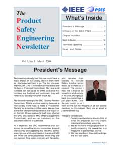 The  Product Safety Engineering Newsletter