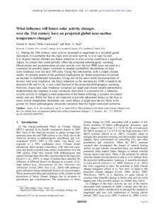 What influence will future solar activity changes over the 21st century have on projected global near-surface temperature changes?