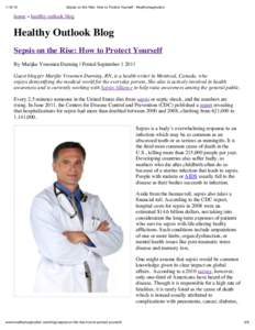Sepsis on the Rise: How to Protect Yourself : Healthymagination home » healthy outlook blog