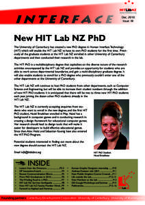 INTERFACE  DecIssue 18  New HIT Lab NZ PhD