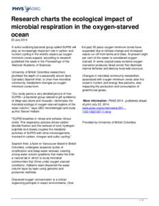 Research charts the ecological impact of microbial respiration in the oxygen-starved ocean