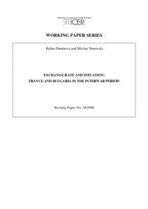 INTERNATIONAL CENTRE FOR ECONOMIC RESEARCH  WORKING PAPER SERIES