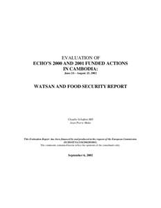 EVALUATION OF ECHO'S 2000 & 2001 FUNDED ACTIONS IN CAMBODIA