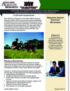 Rural community development / Cooperative extension service / Remote sensing / Earth / Geography / Planetary science / Texas AgriLife Extension Service / Texas AgriLife Research / Texas A&M University System / Texas A&M AgriLife / Agriculture in the United States