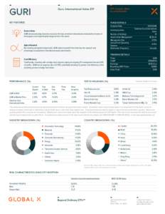 GURI  Guru International Index ETF KEY FEATURES