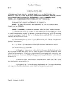 Woodburn Ordinances[removed]ORDINANCE NO. 2028