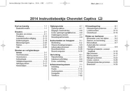 Instructieboekje Chevrolet CaptivaCRCBlack plate (1,Instructieboekje Chevrolet Captiva M Kort en bondig . . . . . . . . . . . . . . . 1-1