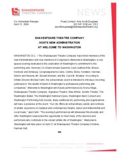 For Immediate Release: April 15, 2009 Press Contact: Amy Scott-Douglass[removed]ext[removed]removed]