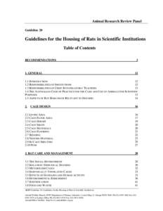 Guidelines for the Housing of Rats in Scientific Institutions