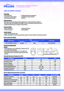 производство, поставки светодиодов и светодиодных изделий LED-3514URD-150mcd FEATURES • High efficiency