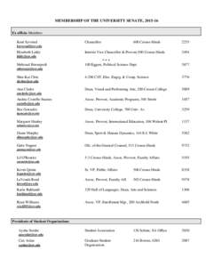 MEMBERSHIP OF THE UNIVERSITY SENATE, 