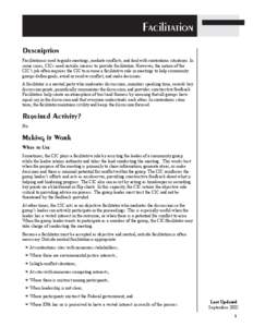 Ethics / Sociology / Organizational theory / Group processes / Behavior / Mediation / Alternative dispute resolution / Facilitation / Consensus decision-making / Meetings / Dispute resolution / Decision theory