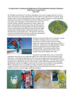 Biology / Phytoplankton / Biologist / Plankton / Planktology / Aquatic ecology / Biological oceanography