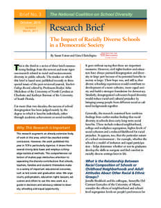 Brief No. 3 October, 2010 Updated March, 2011  The National Coalition on School Diversity