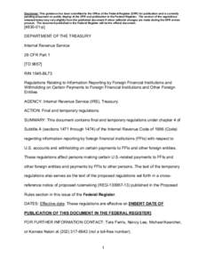 Disclaimer: This guidance has been submitted to the Office of the Federal Register (OFR) for publication and is currently pending placement on public display at the OFR and publication in the Federal Register. The versio