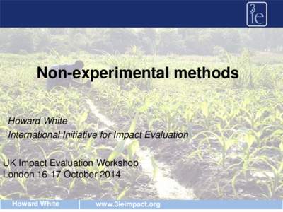 Non-experimental methods Howard White International Initiative for Impact Evaluation UK Impact Evaluation Workshop London[removed]October 2014 Howard White