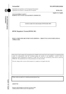 Unclassified  NEA/RWM/RF[removed]Organisation de Coopération et de Développement Économiques Organisation for Economic Co-operation and Development