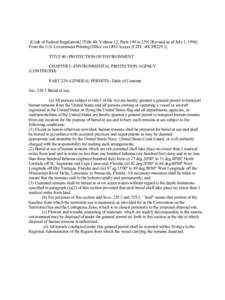 [Code of Federal Regulations] [Title 40, Volume 12, Parts 190 to[removed]Revised as of July 1, [removed]From the U.S. Government Printing Office via GPO Access [CITE: 40CFR229.1]