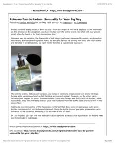 BeautyNewsLA » Print » Abinoam Eau de Parfum: Sensuality for Your Big Day:46 PM - BeautyNewsLA - http://www.beautynewsla.com -