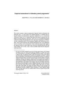 Empirical assessment of stimulus poverty arguments1 GEOFFREY K. PULLUM AND BARBARA C. SCHOLZ