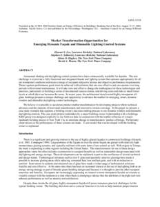 LBNL[removed]Presented at the ACEEE 2004 Summer Study on Energy Efficiency in Buildings: Breaking Out of the Box, August 22-27, 2004, Asilomar, Pacific Grove, CA and published in the Proceedings. Washington, D.C.: American