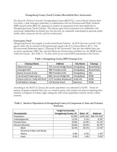 Microsoft Word - Orangeburg County South Carolina Brownfield Sites Assessment