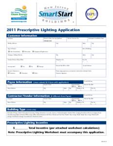 2011 Prescriptive Lighting Application Customer Information Company 