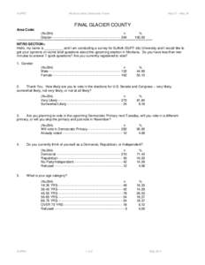 SUPRC  May 27 – May 30 Montana Likely Democratic Voters