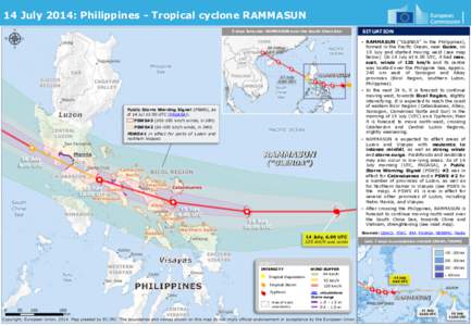 14 July 2014: Philippines - Tropical cyclone RAMMASUN 5 days forecast: RAMMASUN over the South China Sea SITUATION • RAMMASUN (