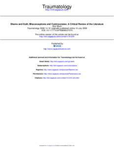 Traumatology http://tmt.sagepub.com/ Shame and Guilt, Misconceptions and Controversies: A Critical Review of the Literature Alon Blum Traumatology[removed]: 91 originally published online 10 July 2008