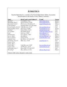 ATHLETICS Dunedin High School is a member of the Florida High School Athletic Association, and participates in the Pinellas County Athletic Conference. Sport Baseball Basketball, Boys*