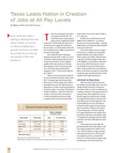 Texas Leads Nation in Creation of Jobs at All Pay Levels By Melissa LoPalo and Pia M. Orrenius }