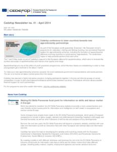 Cedefop Newsletter no[removed]April 2014 ISSN[removed]PDF version | Normal view | Permalink Main story