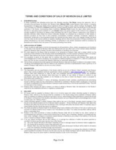 TERMS AND CONDITIONS OF SALE OF NEWSON GALE LIMITED 1. INTERPRETATION In these conditions the following words have the following meaning: the Buyer means the person(s), firm or company who purchases the Goods from Newson