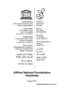 ASPnet national coordinators worldwide; 2014