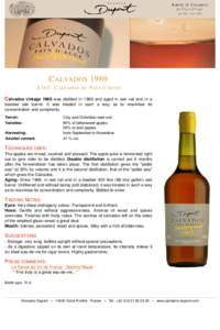 Calvados vintageDomaine Dupont