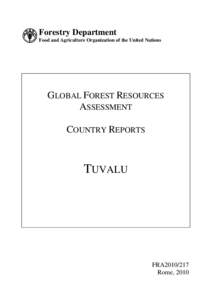 Forestry Department Food and Agriculture Organization of the United Nations GLOBAL FOREST RESOURCES ASSESSMENT COUNTRY REPORTS