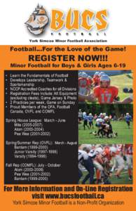 York Simcoe Minor Football Association  Football...For the Love of the Game! REGISTER NOW!!!